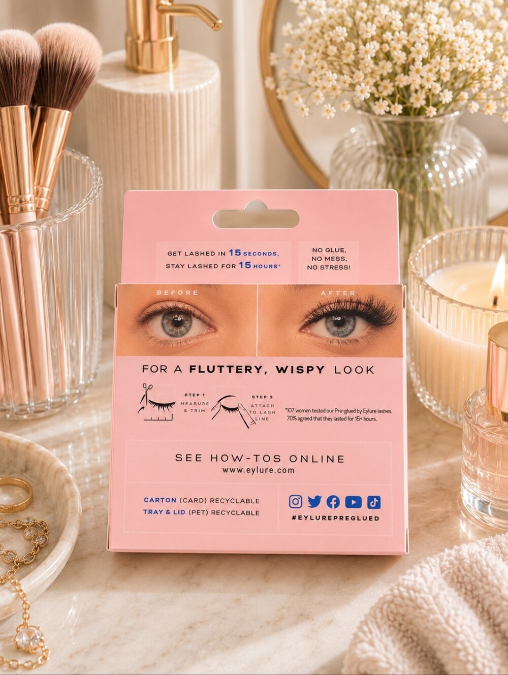 EYLURE London‎ Wispy Light and Smokey Eye Lash Set Black Eye Makeup 7 Pair - Picture 3 of 7